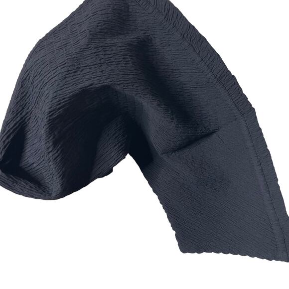 NWT Mara Hoffman Justine Twist-Front Cropped Blouse in Black sz L - Picture 8 of 13